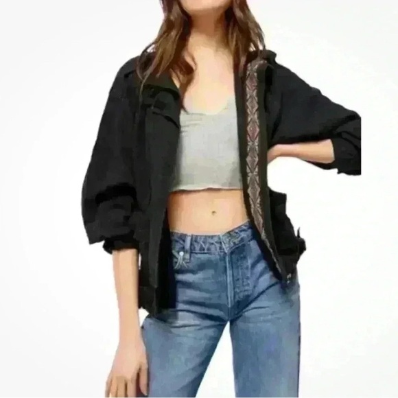 Free People Jayde Safari bomber linen jacket - Picture 5 of 8
